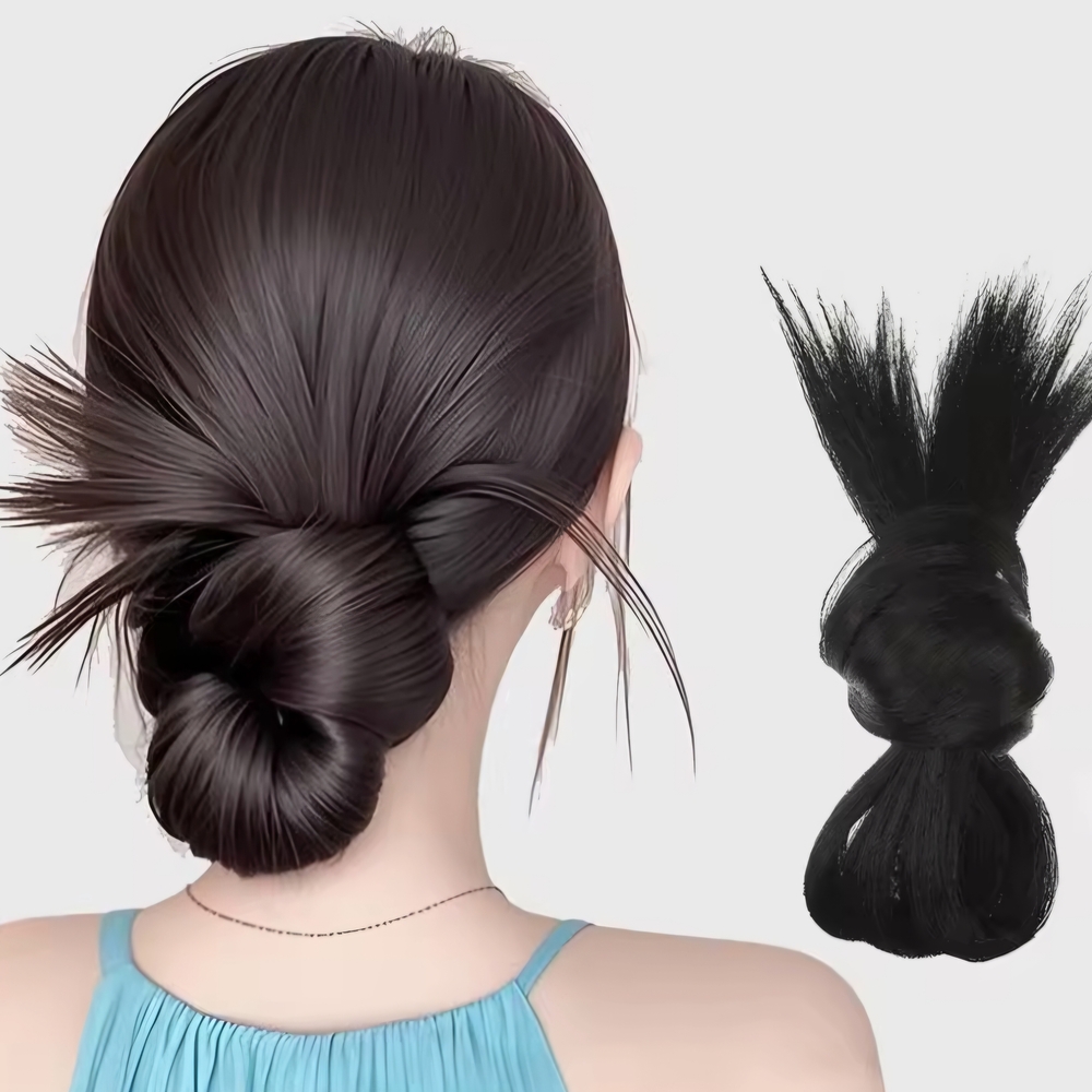 NEW Synthetic Bun Hairpiece Extension in very Dark Brown -